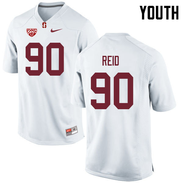 Youth #90 Gabe Reid Stanford Cardinal College Football Jerseys Sale-White - Click Image to Close